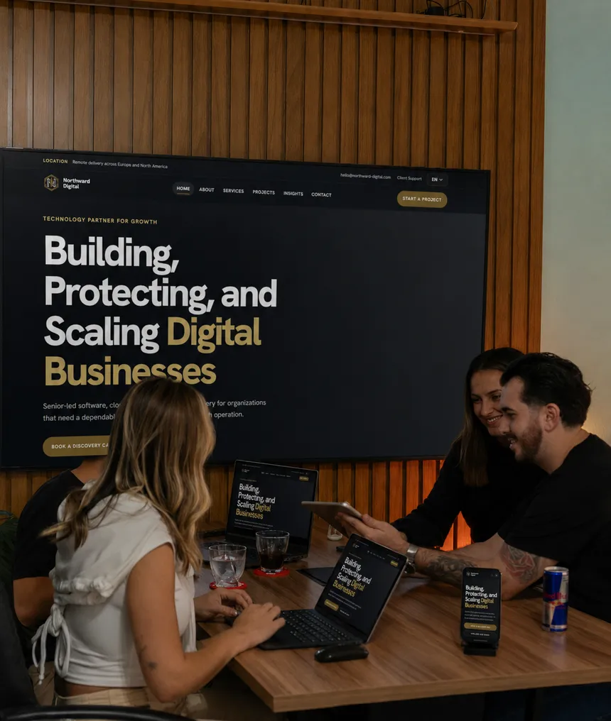 Northward Digital team collaborating on a client delivery